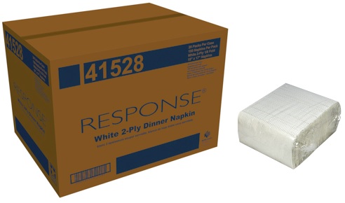 DN201502V White 15&quot; x 17&quot; 
2-Ply Dinner Napkin 1/8 
Fold - 3000 (12/250)