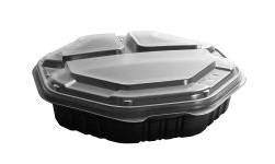 809014-PP94 3 compartment 
OctaView 9&quot; Hinged Carryout 
Containers - 100(2/50)
