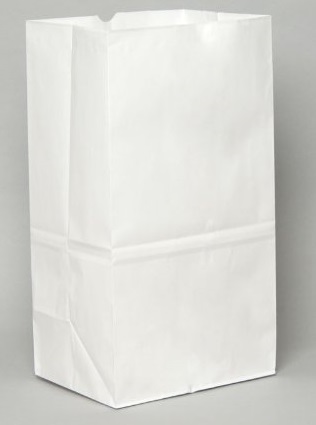25# Regular White Grocery Bags - 500