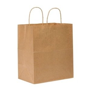 88155/87490 Brown 10&quot; x 6.75&quot; x 12&quot; Bistro Carry Out Bags -