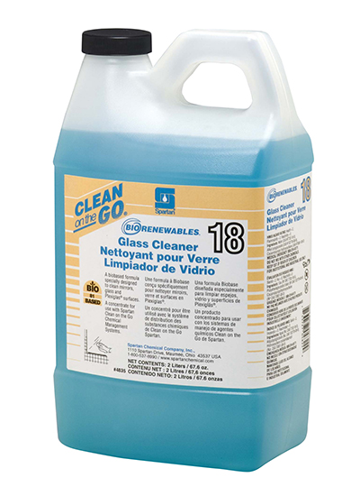 483502 Clean on the Go
Biorenewables Glass Cleaner
18 - 4(4/2L.)